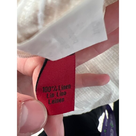 Luchiano Visconti Colorblock Linen Shirt Sz 4XL Button Front Pinstriped Coastal - Picture 4 of 7